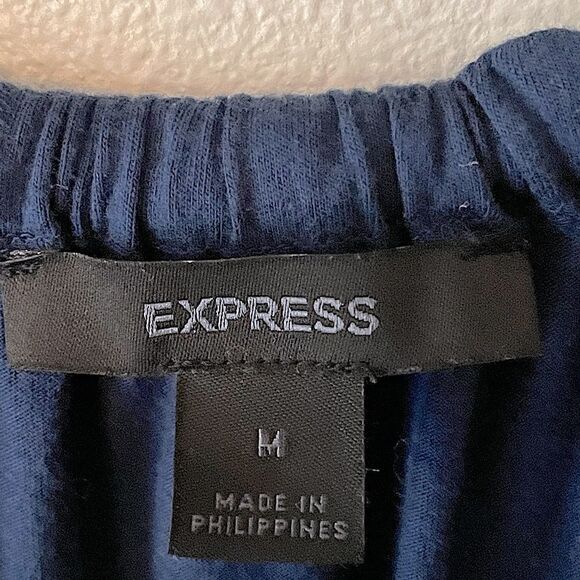 Express Navy with Silver, Adjustable Strap, Halter Bank Tank. Size Medium. - Picture 3 of 3